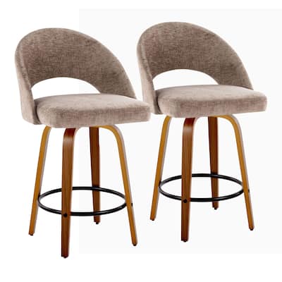 Renee Upholstered 26" Fixed-Height Counter Stool - Set of 2