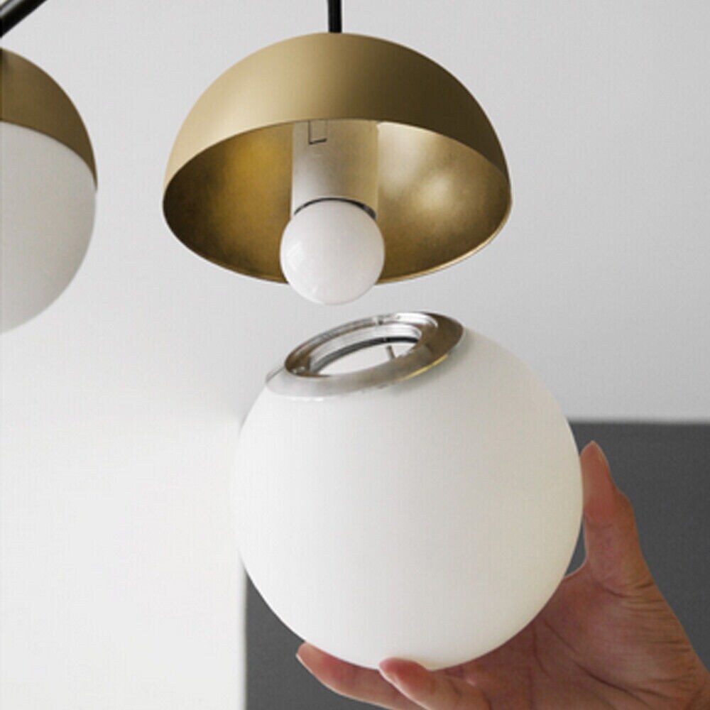 Modern 3 Light Chandelier Island Light with Glass Lampshade