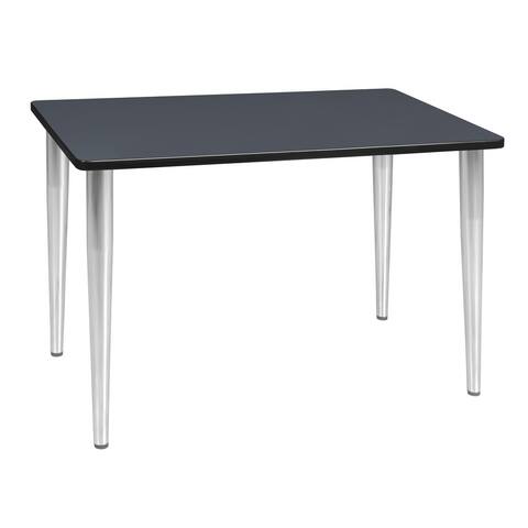 48" x 24" Kahuna Tapered Leg Table- Grey/ Chrome