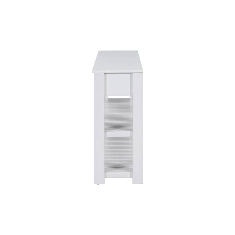 Stylish Entryway Console Table with 4 Drawers and 2 Shelves, Suitable for Entryways, Living Rooms.