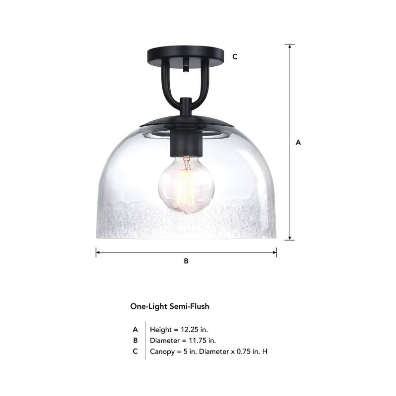 Designers Fountain D343M-SF Astra 12" Wide Semi-flush Ceiling Fixture