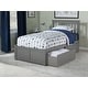 preview thumbnail 2 of 5, Mission Twin XL Platform Bed with Footboard and 2 Drawers in Grey