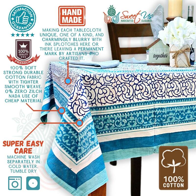 Cotton Floral Garden Tablecloth Rectangle