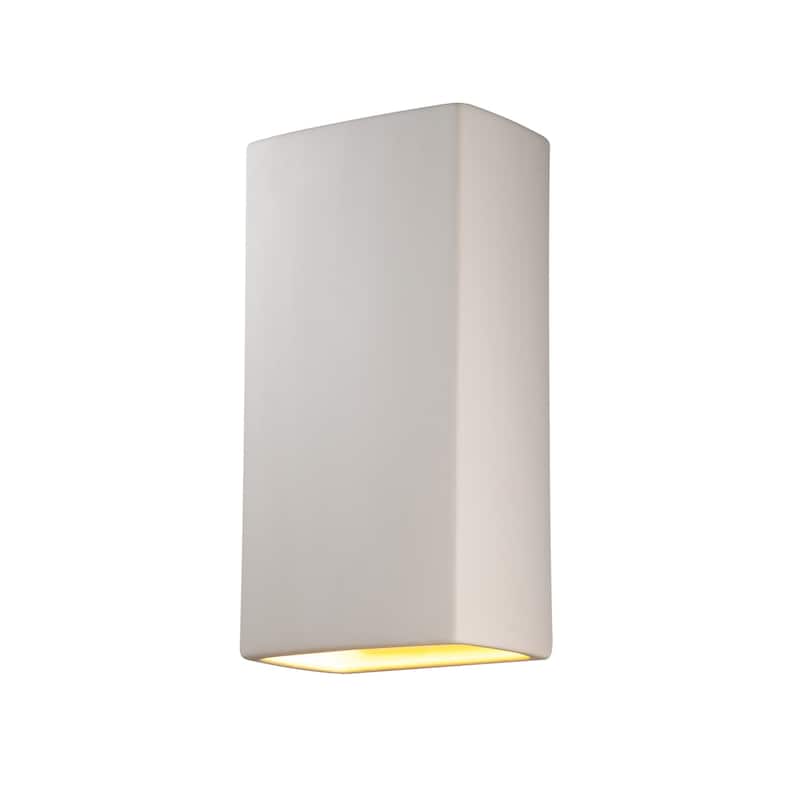 Justice Design Group Ambiance Really Big Rectangle Open Top & Bottom Wall Sconce - Bisque
