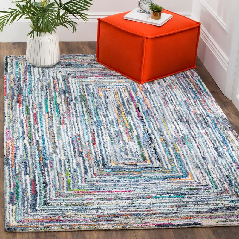 SAFAVIEH Handmade Nantucket Sagit Contemporary Cotton Rug - 6' x 9' - Multi