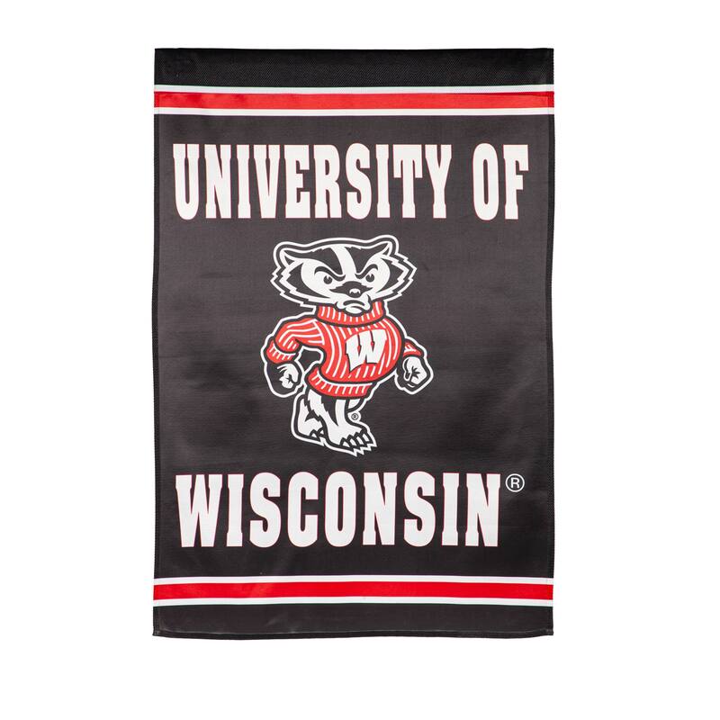 Embossed Suede Flag, Garden Size, University of Wisconsin-Madison