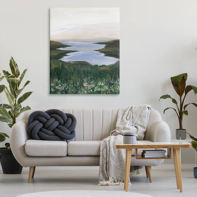 Stupell Peaceful Greenery by Lake Canvas Wall Art Design By Nikita Jariwala