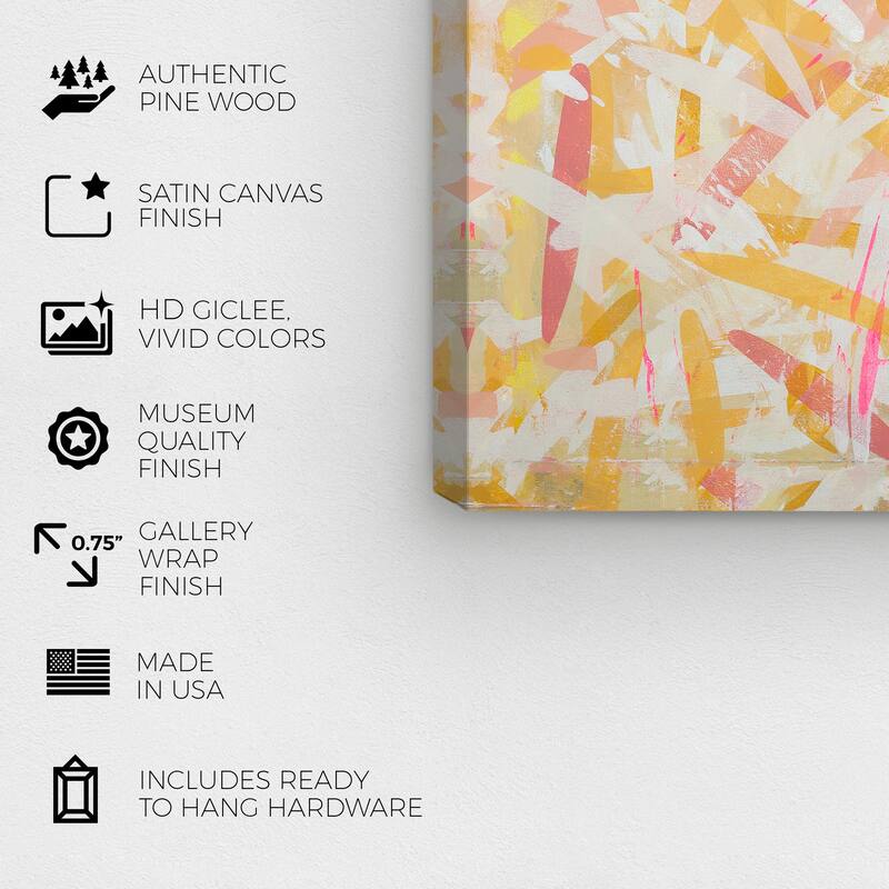 Wynwood Studio Canvas Abstract Sun Confetti Yellow and Modern & Contemporary Wall Art Canvas Print
