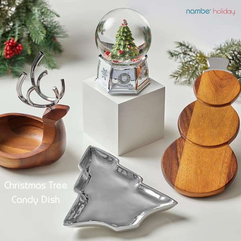 Nambe Christmas Tree Candy Dish - 9 inch