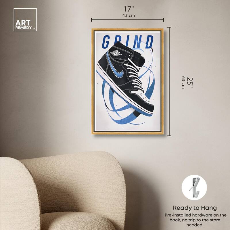Blue Ribbon Sneaker Canvas by Art Remedy