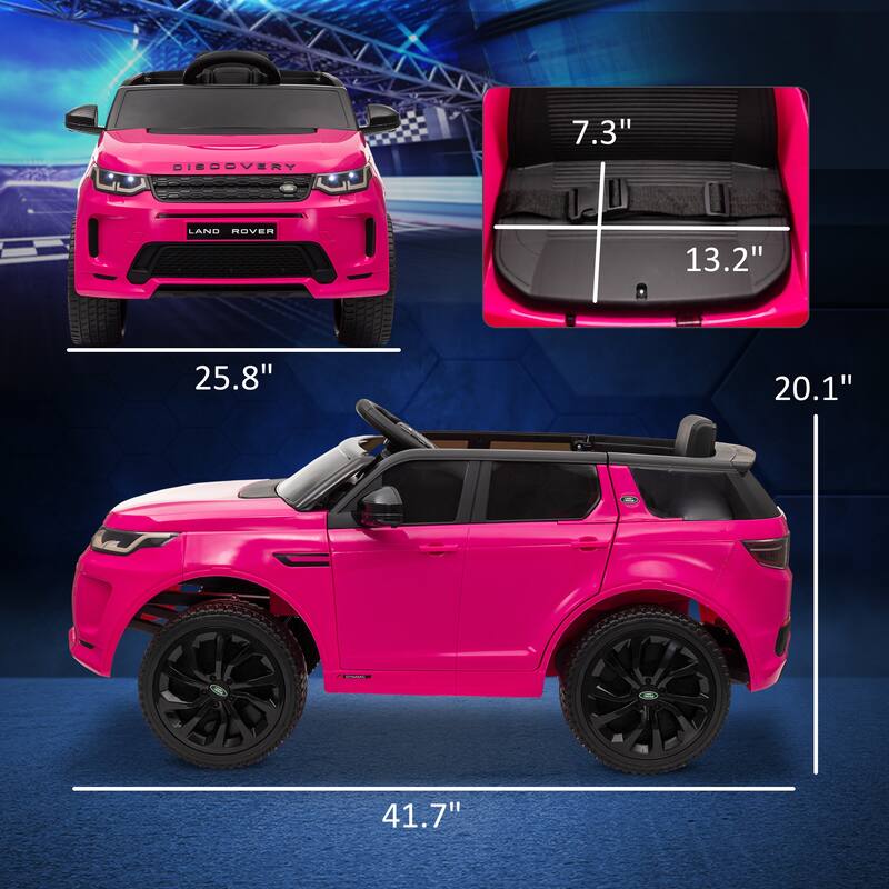 12V Land Rover Discovery Kids Electric Car with Remote Control & Music Features - Pink