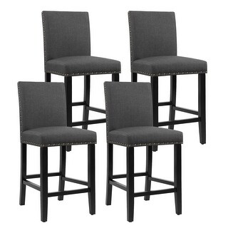 Nailhead 24 Inches Counter Height Stools Set of 4 Upholstered Bar ...