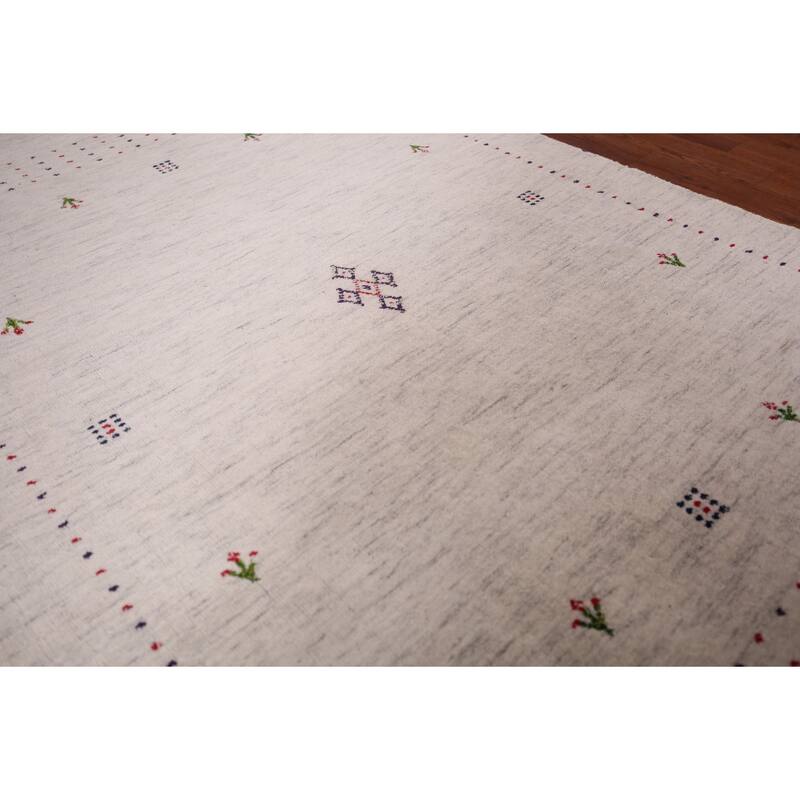 Tribal Animals Gabbeh Oriental Area Rug Hand-Knotted Wool Carpet - 3'11"x 5'10"