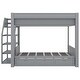 preview thumbnail 13 of 34, Full Size Pine Wood Bunk Bed with Storage Staircase, Multifunctional Convertible Daybed with 3 Drawers & Full-length Guardrail