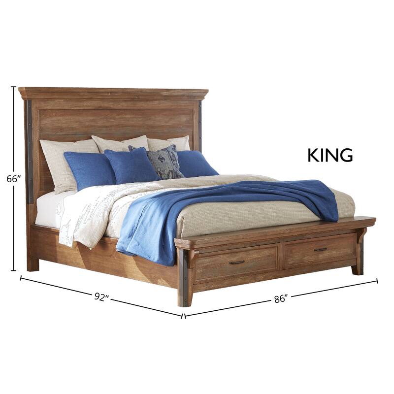 Taos Canyon Brown King Storage Panel Bed