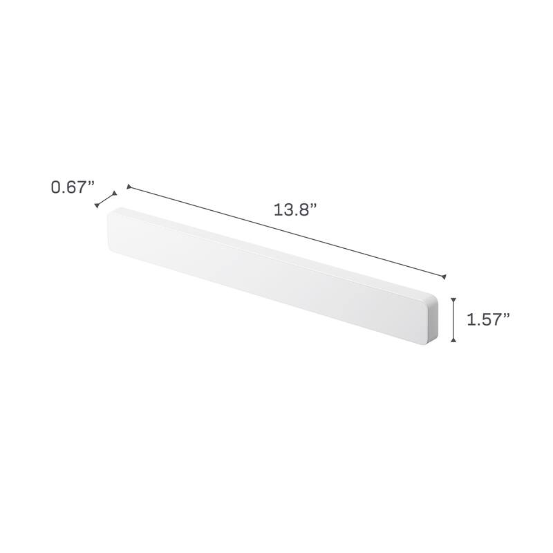 Yamazaki Home Magnetic Knife Rack, ABS Plastic, 6 knives (10.6 oz each), Holds 4.4 lbs - L 0.67 x W 13.78 x H 1.57 inches