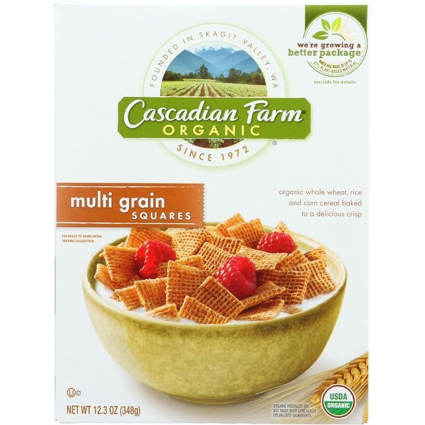 Cascadian Farm Cereal - Organic - Multi-Grain Squares - 12.3 oz - case of 10
