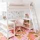 preview thumbnail 12 of 47, Max & Lily Twin-Size High Loft Bed with Wraparound Desk and Shelves
