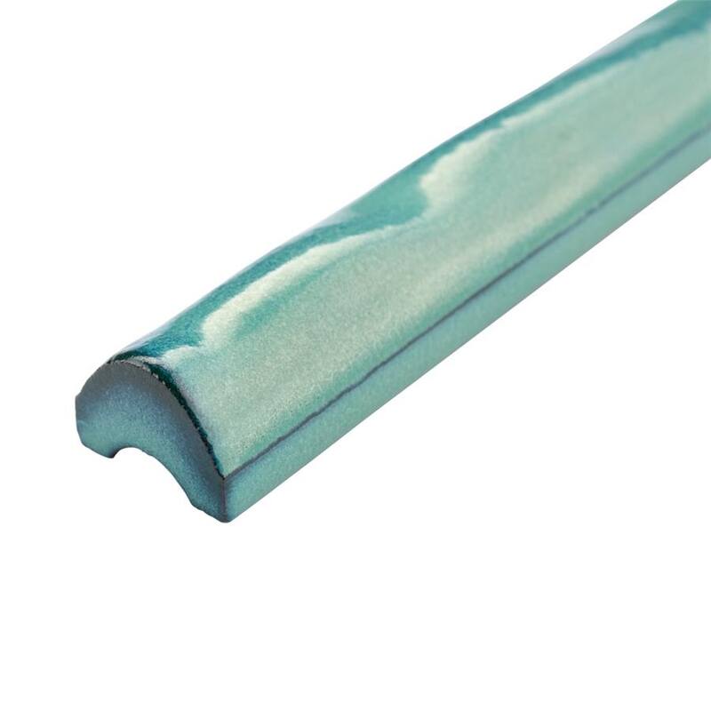 Merola Tile Antic Special Torelo Lava Verde 3/4" x 6" Ceramic Wall Trim - (1 Tile)