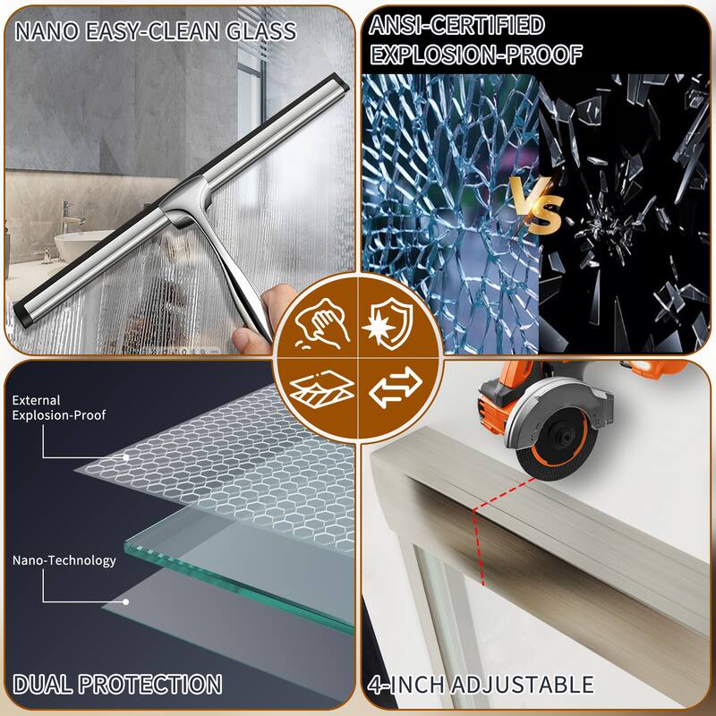 Modland 56-60"x70'' Adjustable Double Sliding Shower Door, 1/4" ANSI Glass with Nano Coating, Framed Bypass Enclosure