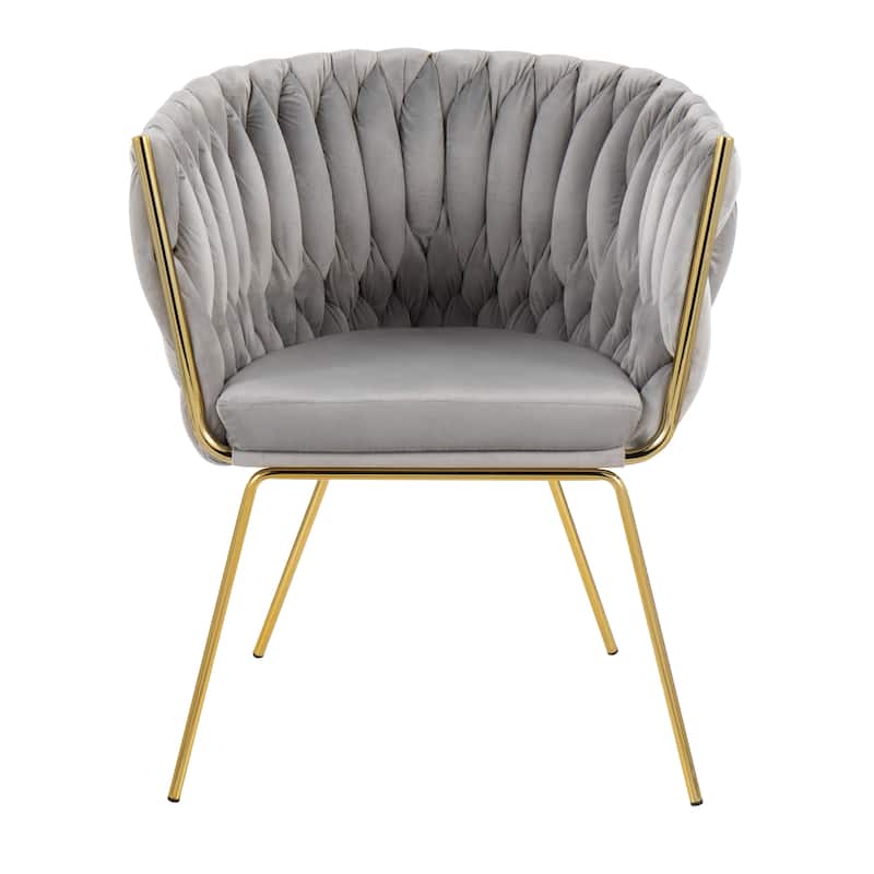 Silver Orchid Braided Erika Chair - Silver