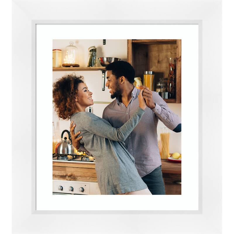 Sloped Picture Frame, Photo Frame - 20x24 Matted to 16x20 - Sloped White