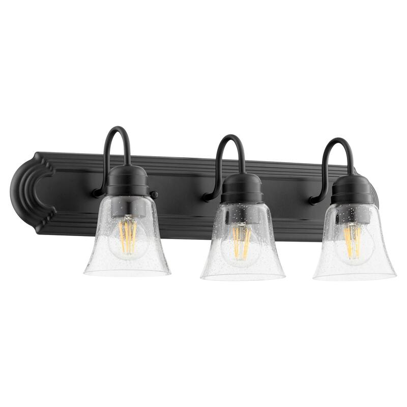 Quorum International 3 Light 8" Tall Bathroom Vanity Light - Noir