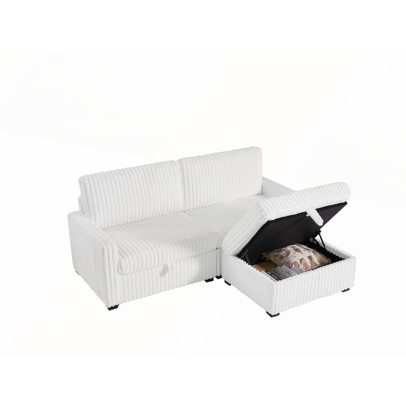 Living Room Square Tufted Upholstered Oversized Accent Ottoman with Storage