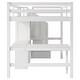preview thumbnail 17 of 16, Full Size Loft Bed with L-Shaped Desk and Drawers, Cabinet and Storage Staircase, Gray