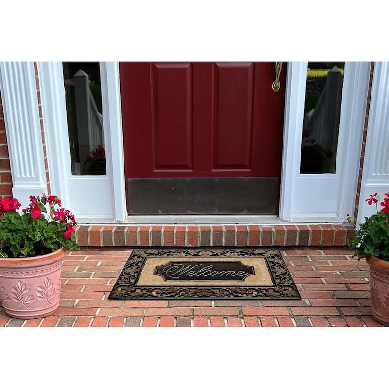 A1HC Rubber Coir Dirt Trapper Heavy Weight 18"X30" Welcome Doormat