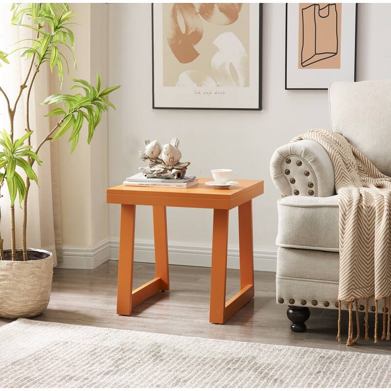 Charlie Modern Wood End Table with Open Storage Shelf - 18"L x 18"W x 18"H - Honey Ginger