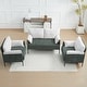 preview thumbnail 25 of 28, Two-Tone Upholstered Accent Chair with Wrapped Armrests