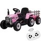 preview thumbnail 26 of 38, Kids Battery Powered Electric Tractor with Parent Remote Control & Trailer Pink