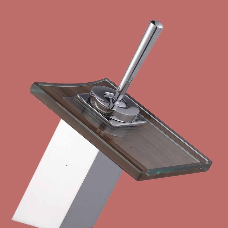 Waterfall Faucet Cast Heavy Chrome Square Glass Plate Short Renovators Supply