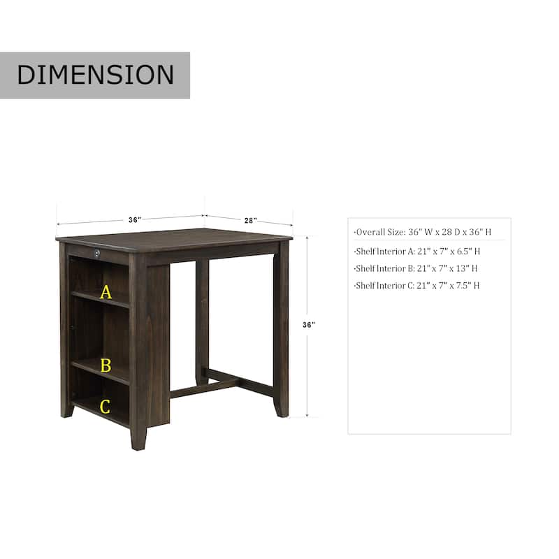 Hobson Counter Height 3-piece Dining Set