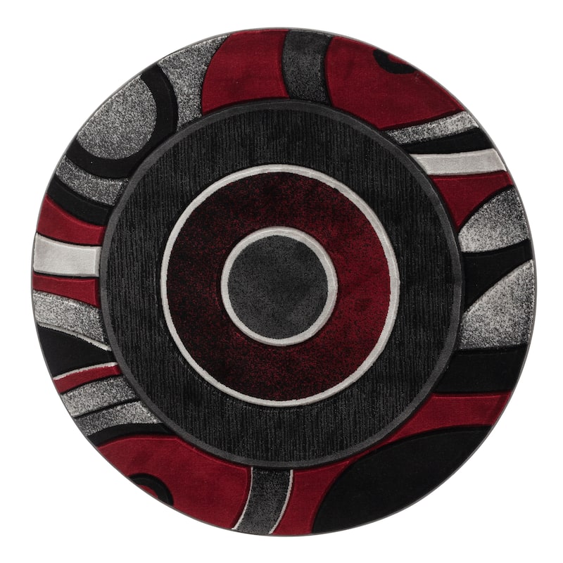 Glamour Red/Black Polypropylene Area Rug