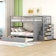 preview thumbnail 16 of 43, Multifunctional Design Wood Bunk Bed with Storage Drawers, Solid Construction, Safety Guaranteed Grey