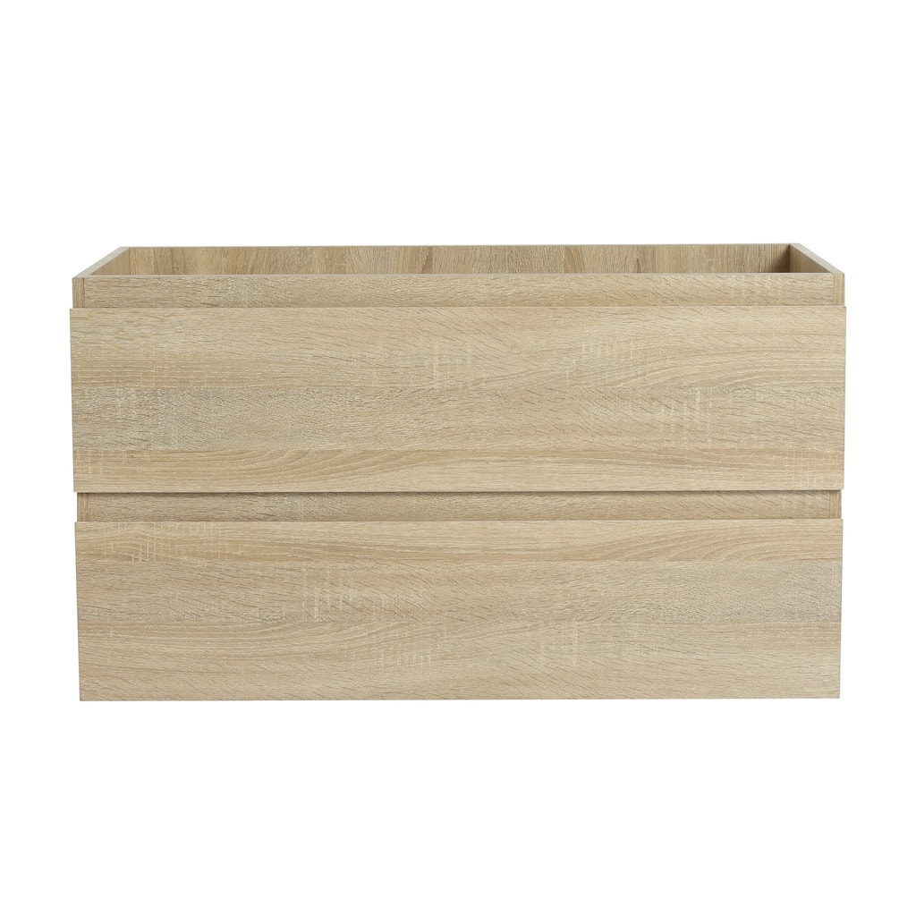 24", 30", or 36" Wood Grain Design Vanity with 2 Soft-Close Drawers, Eco-Friendly Plywood Construction, and Floating Design