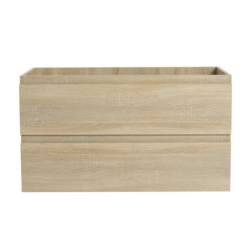 Vanity with Thick Edge Resin Sink, Soft-Close Drawers, Water-Resistant Melamine Surface (Sink and Cabinet Only)