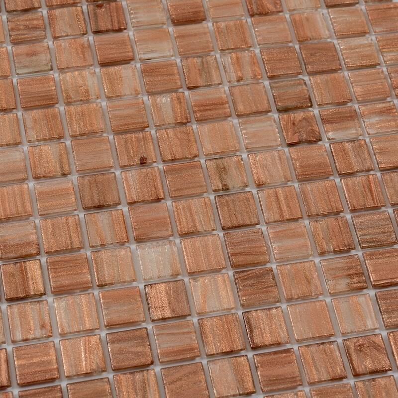 Apollo tile 12" x 12" Celestial Glossy Copper Brown Glass Tile (20 sq ft/case) - 20 Pack