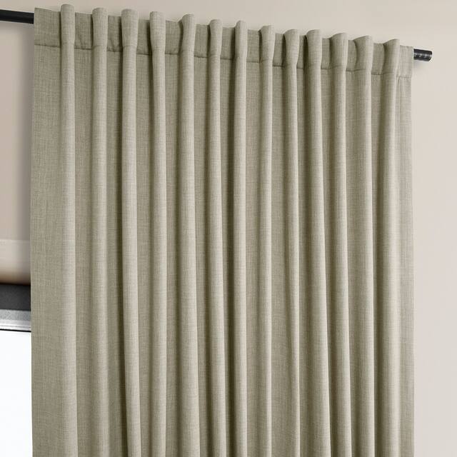 Exclusive Fabrics Faux Linen Extra Wide Room Darkening Curtain Panel