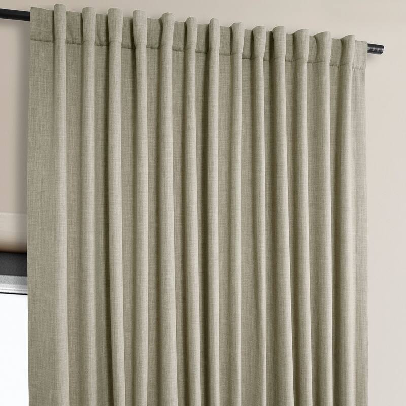 Exclusive Fabrics Faux Linen Extra Wide Room Darkening Curtain Panel
