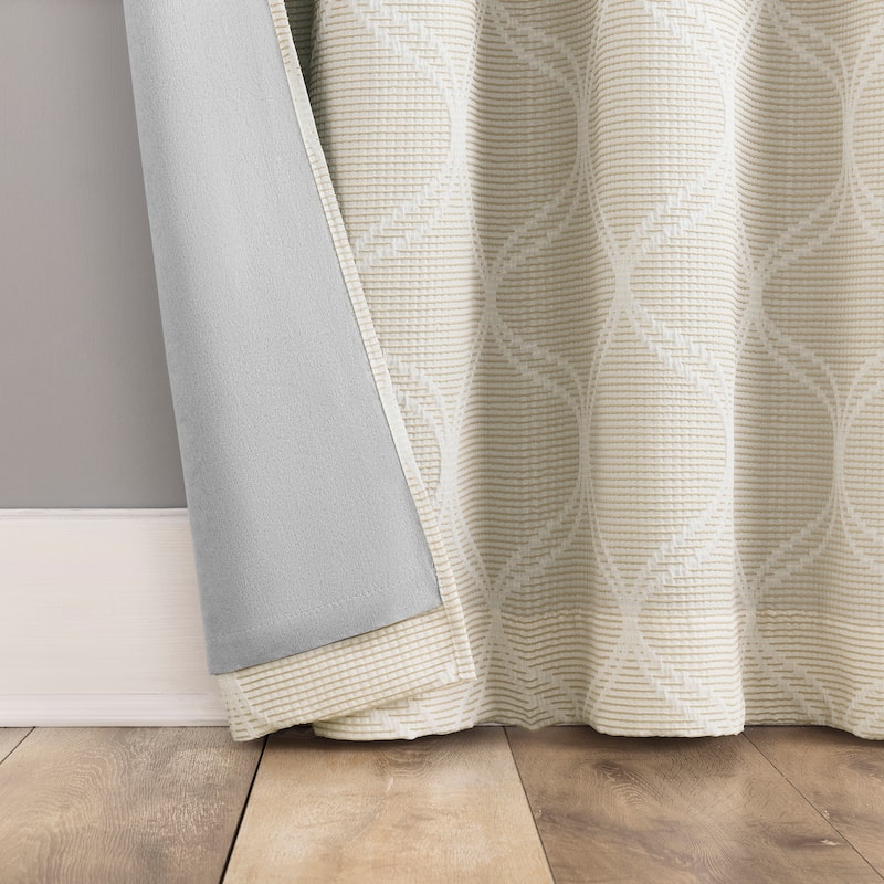 Sun Zero Tikal Woven Ogee Total Blackout Grommet 1-Piece Curtain Panel, Single Panel