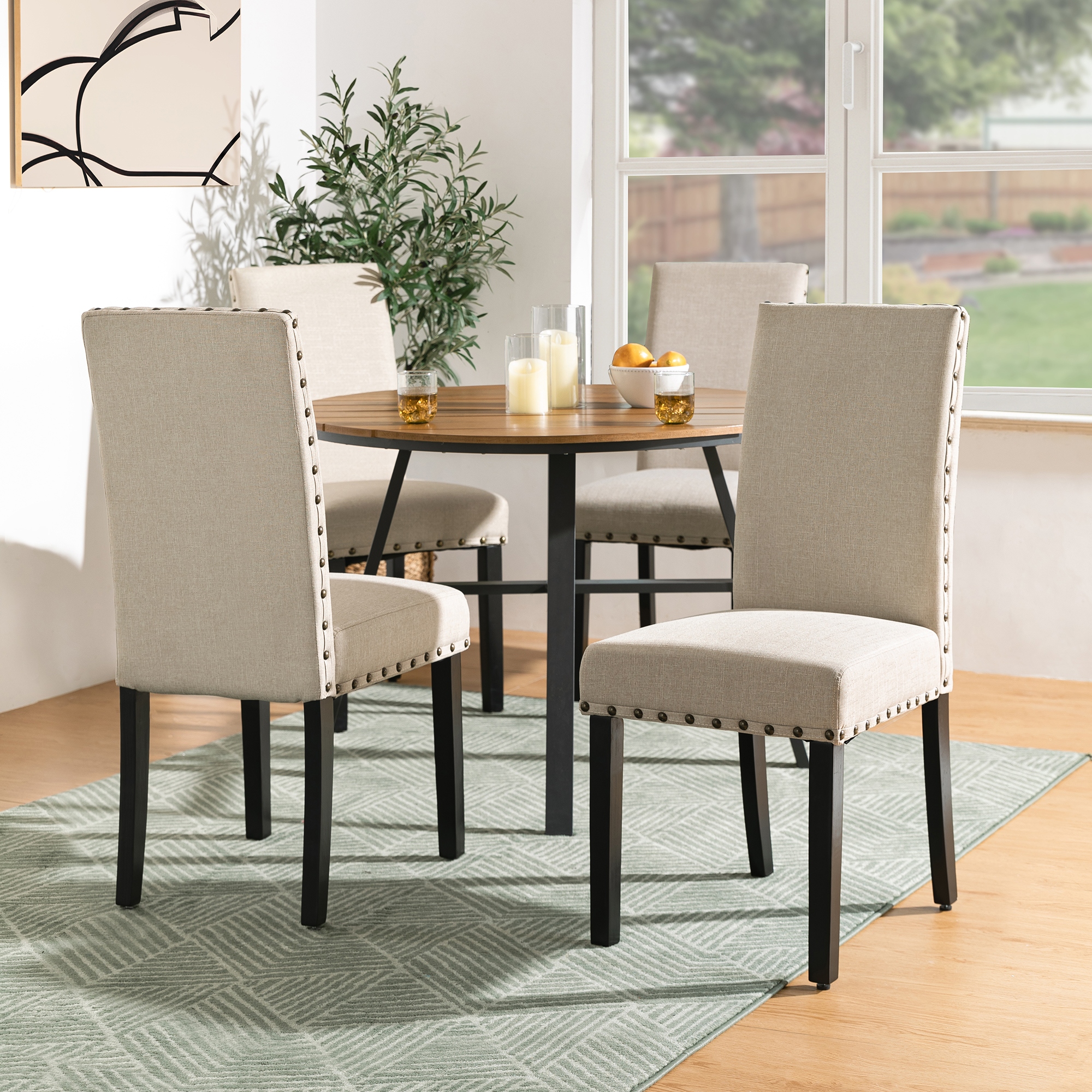 Studded dining room store chairs