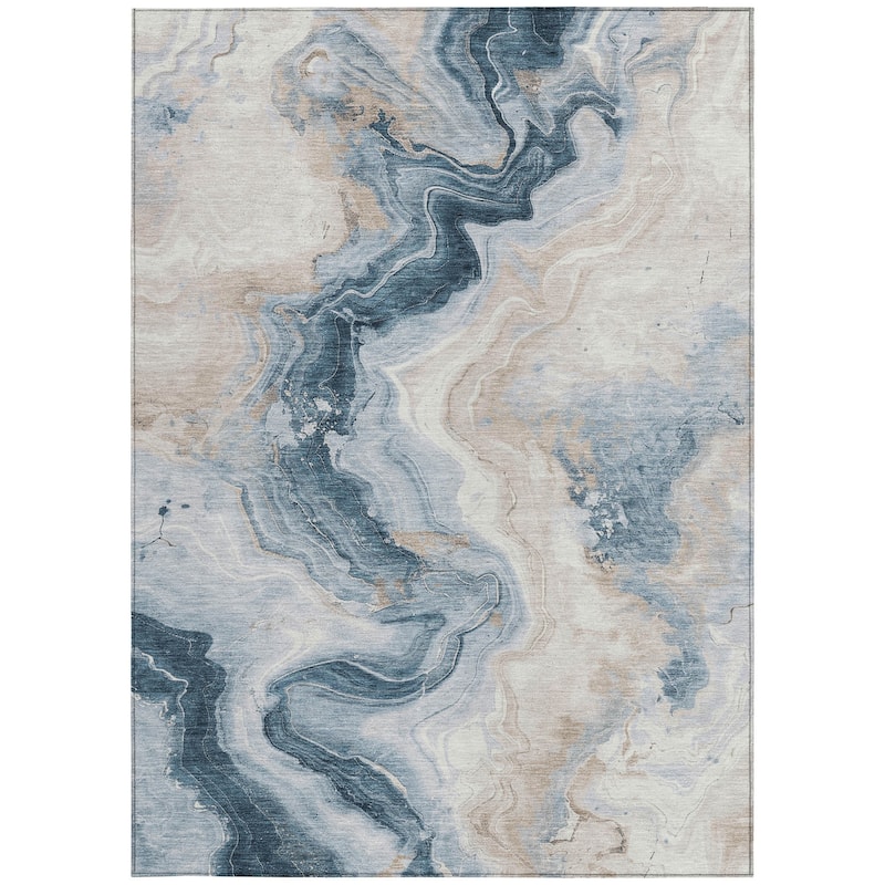 HomeRoots Abstract Transitional Rectangle Outdoor Rug