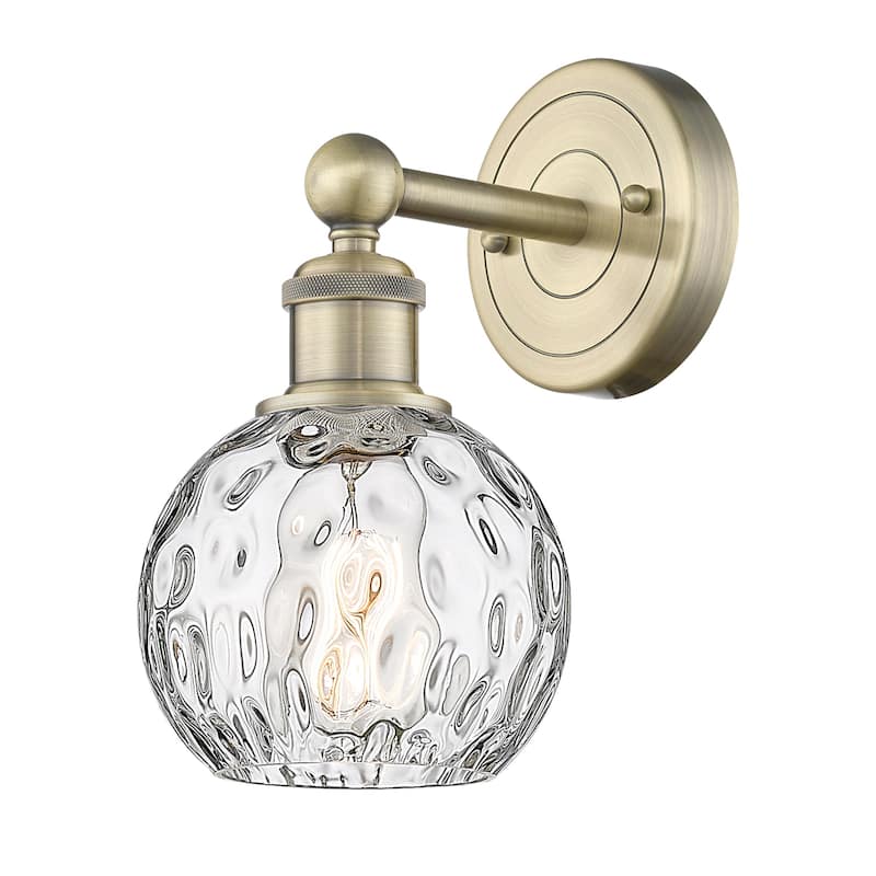 Innovations Lighting 616-1W-11-6 Athens Water Glass Sconce Athens - Antique Brass / Clear Water Glass