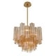 preview thumbnail 3 of 4, Addis 4 Light Aged Brass Chandelier - 17.75"W x 13.75"H x 17.75"D