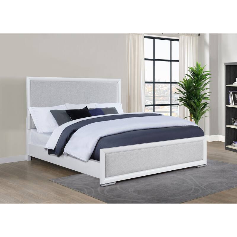 Gracemont 57-inch Panel Bed Grey and White