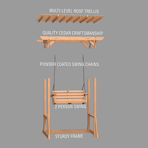 Backyard Discovery Callahan 8'x5' Cedar Wood Patio Pergola Swing