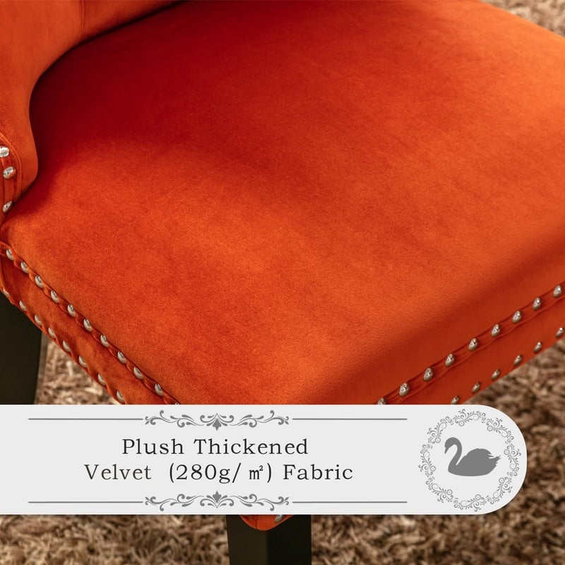 Tufted Naliheads Solid Wood Upholstered Dining Chairs (Set of 8)